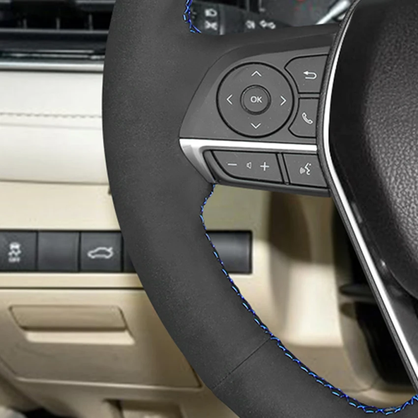 

Black Suede DIY Car Steering Wheel Cover for Toyota Avalon Camry 2018-2019 Crown 2018-2019 Corolla 2018 2019 2020 RAV4 2019