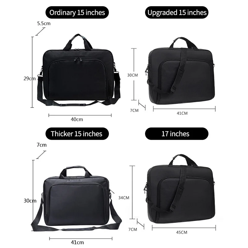 Men 15 17 Inch Laptop Bags Male Business Office Handbags Black Nylon Shoulder Bag Casual Briefcase Document Storage Bag XA223M