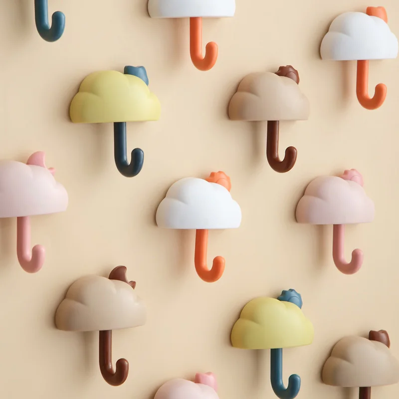 

3pcs Cartoon Flexible Cloud Porch Hooks Household Moon Star Key Hooks Waterproof Kitchen Multi-Purpose Hooks Bathroom Towel Hook