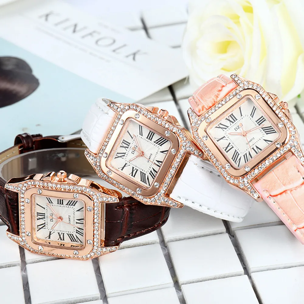 

High Quality Ladies Watch Women Fashion Color Strap Digital Dial Leather Band Watch Quartz Analog Wrist Watches Relogio Feminino