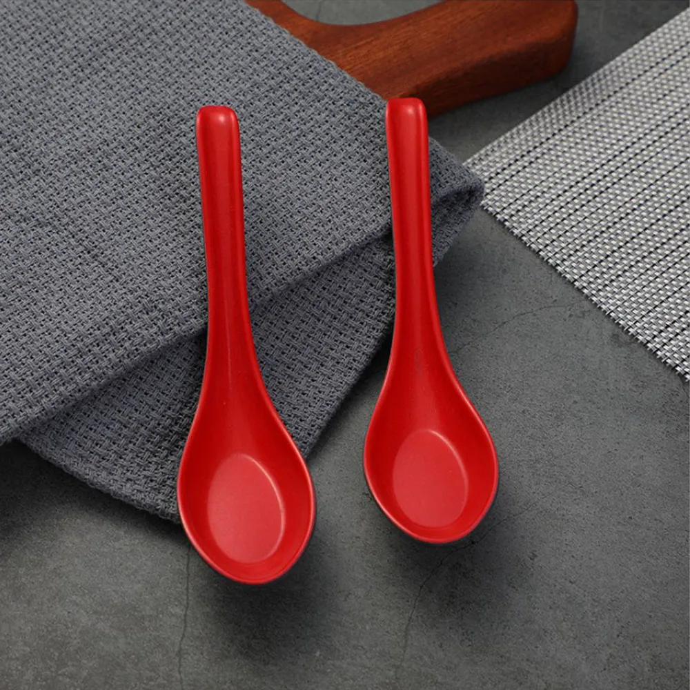 Пищевая пластиковая ложка для супа домашняя столовая посуда с длинной ручкой