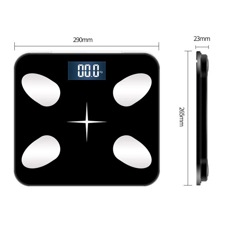 Bluetooth приложение умные весы для тела жировой воды здоровья мышц электронные BMI