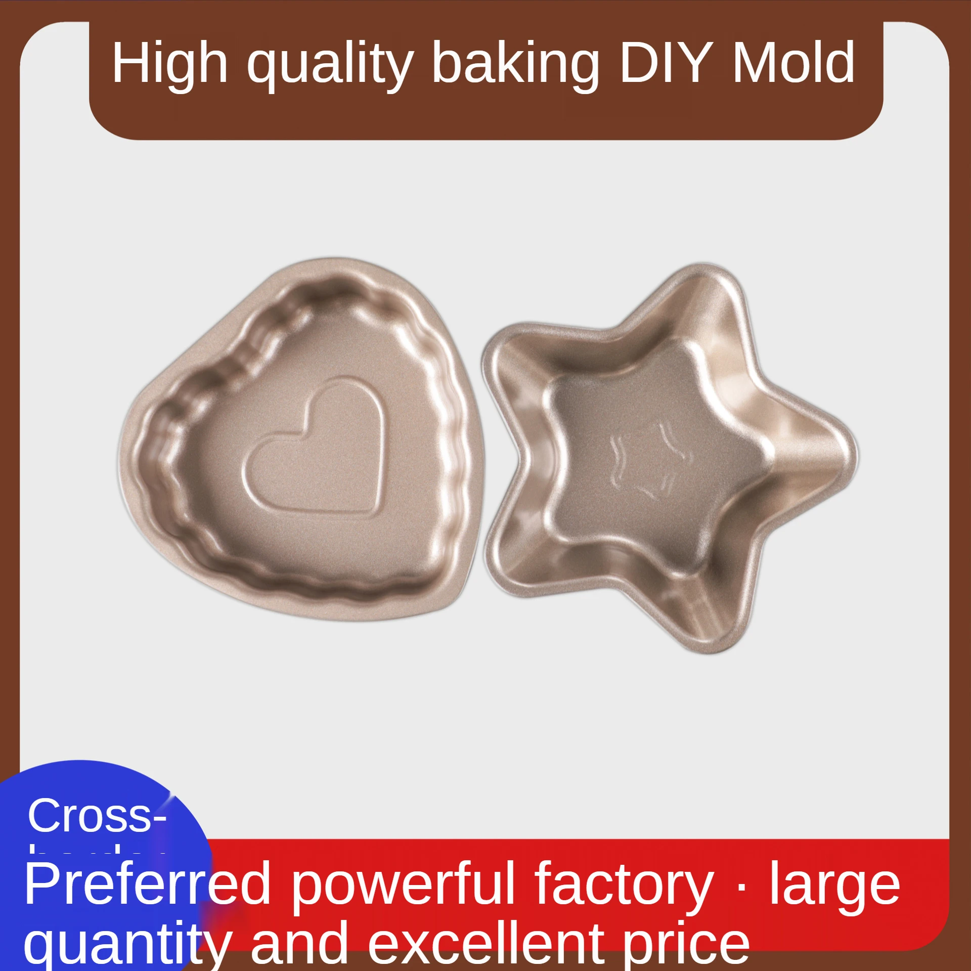 

Cake decorating tools of high quality carbon steel non-stick golden cartoon stars love small cake mould