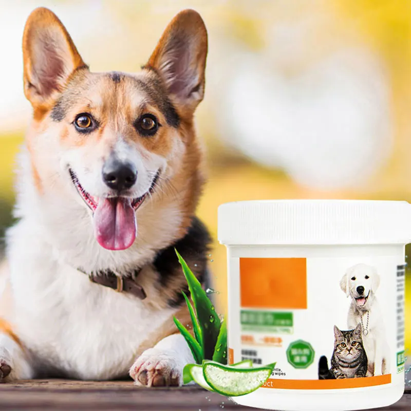 120 шт. в бутылке экстракт эалоэ влажные салфетки для собак кошек других домашних