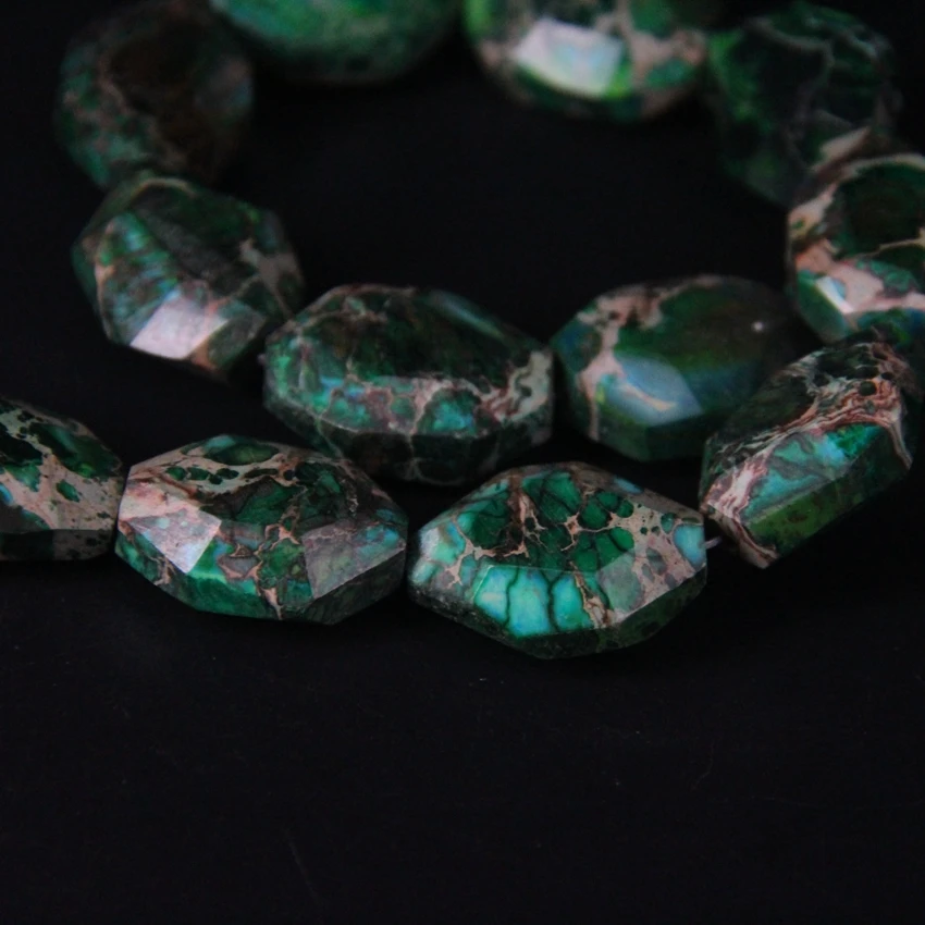 15 5 &quotпрядь Зеленый Императорский камень граненая плита кусочек свободные