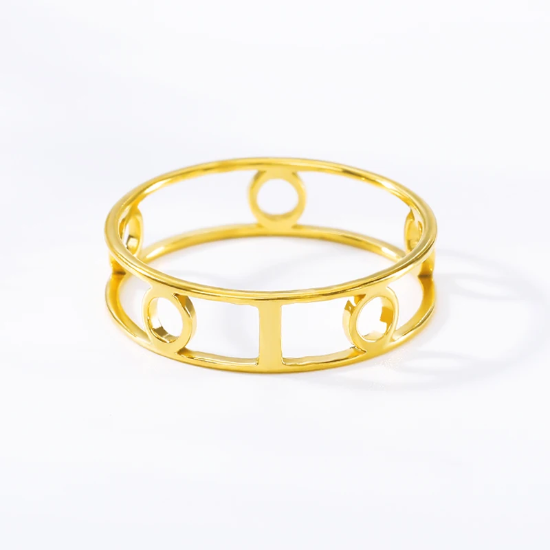 Геометрические полые круглые кольца для женщин и мужчин свадебные ювелирные