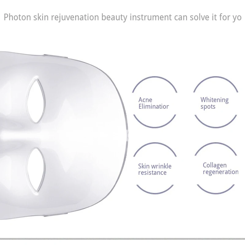 Фотонотерапия Led маска для лица 7 цветов против морщин акне омоложение кожи