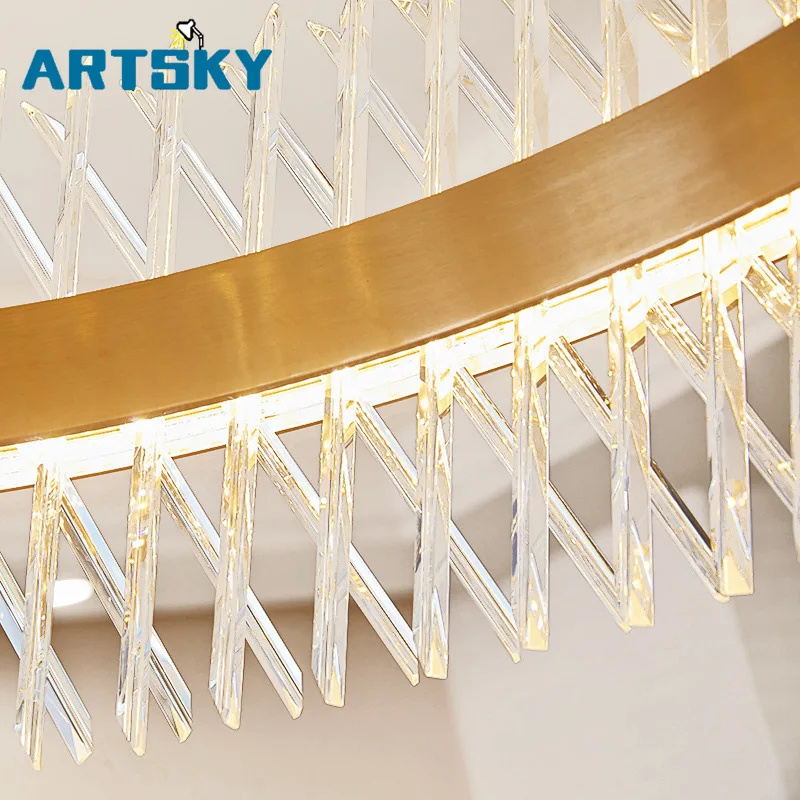 Modern Garden Fence Design LED Semi-circular Crystal Pendant Lights for Restaurant Kitchen Decoration Lighting Fixtures | Лампы и