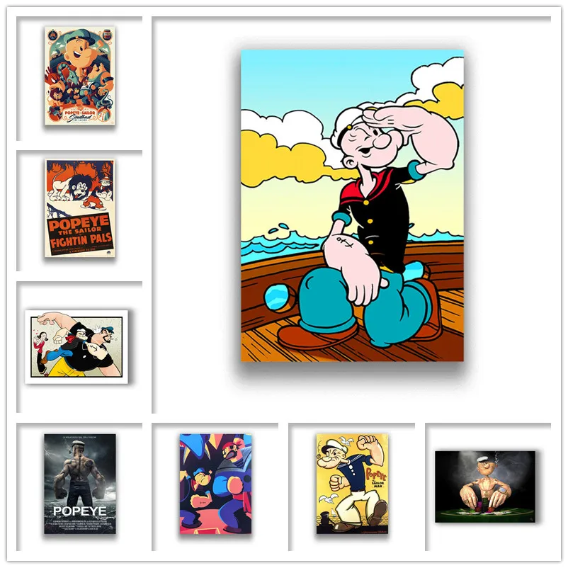 Popeye моряка белая бумага с покрытием принты живопись украшение для дома гостиная