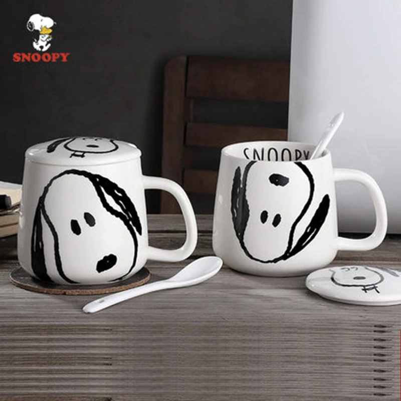Мультяшная простая кофейная чашка Snoopy в японском стиле 301 400 мл керамическая