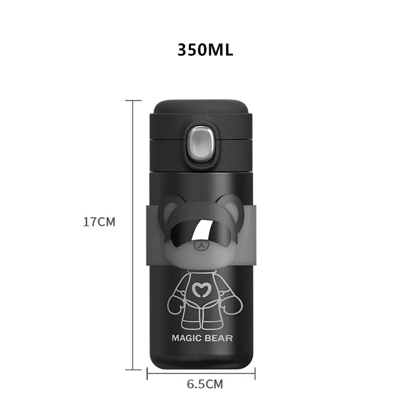 

350ml Cartoon Stainless Steel Thermos Mug With Silicone Case Portable Cute Bear Vacuum Flasks Kids Gift Tumbler Thermocup