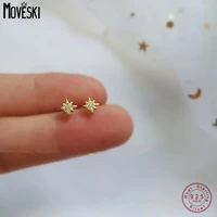 moveski real 925 sterling silver inlaid zircon star earrings for women party minimalist fine jewelry hiphop accessories