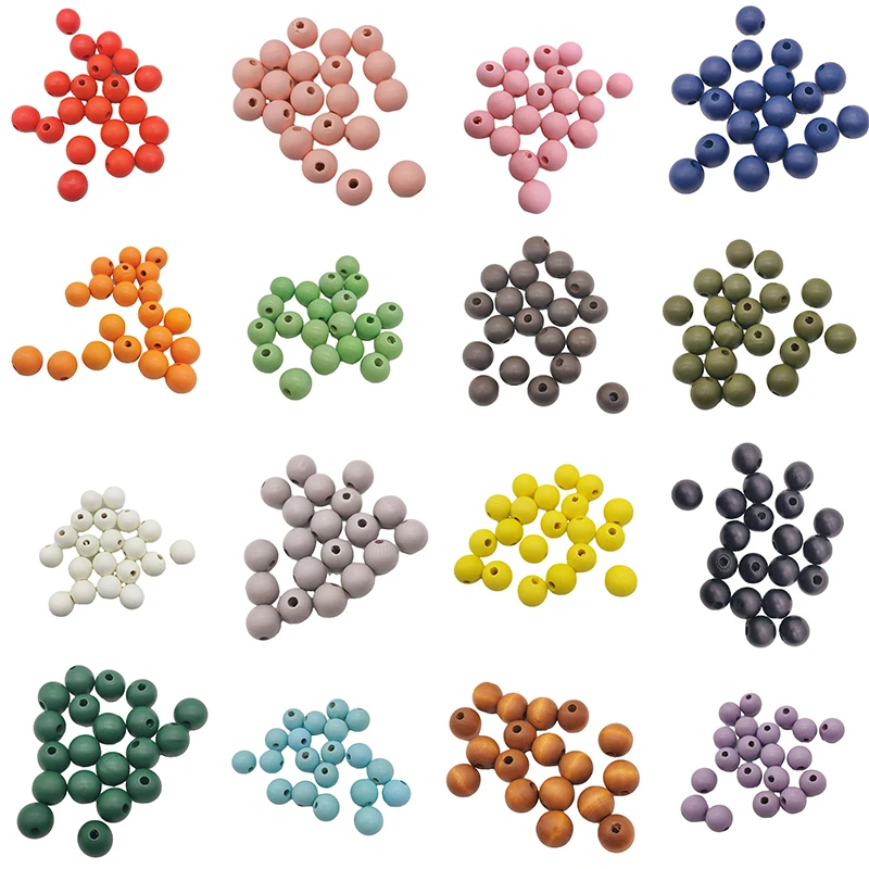 

Fkewyy 100pcs Wooden Chewable Beads 16mm Baby Teether Toys DIY Craft Jewelry Accessories Crochet Baby Pacifier Chain Accessories
