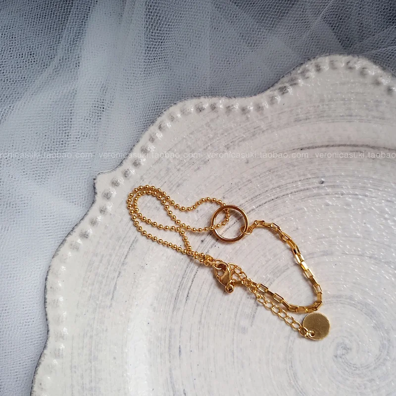 

JLB1251 Asymmetrical Circle Bracelet girls design simple girlfriend jewelry with INS style