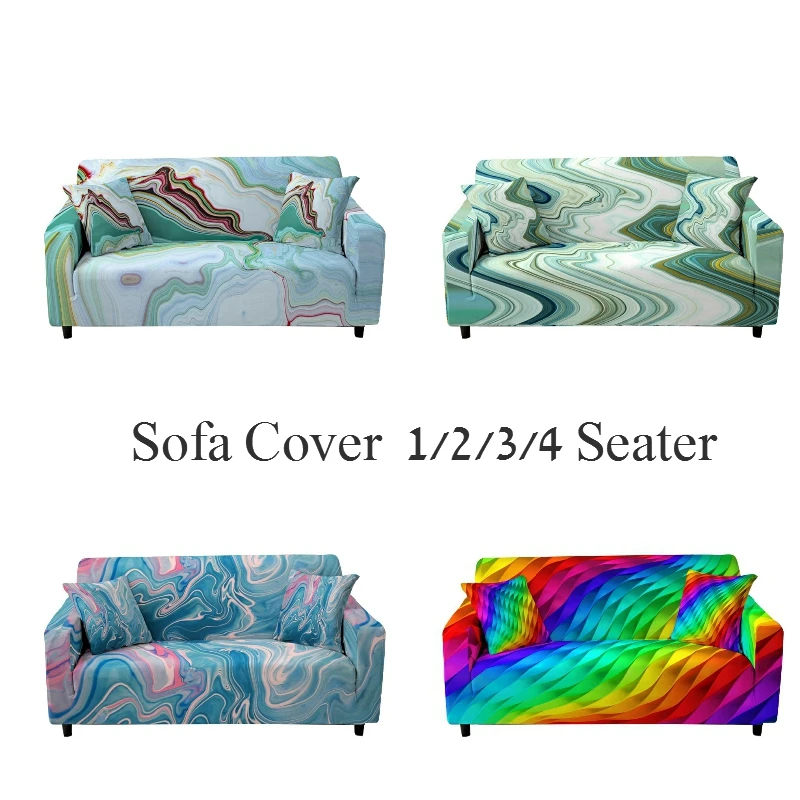 

3D Marble Texture Stretch Sofa Cover Dazzle Sofa Silpcover Elastic Sectional Couch Cover Anti-dust Sofa Protector Furniture
