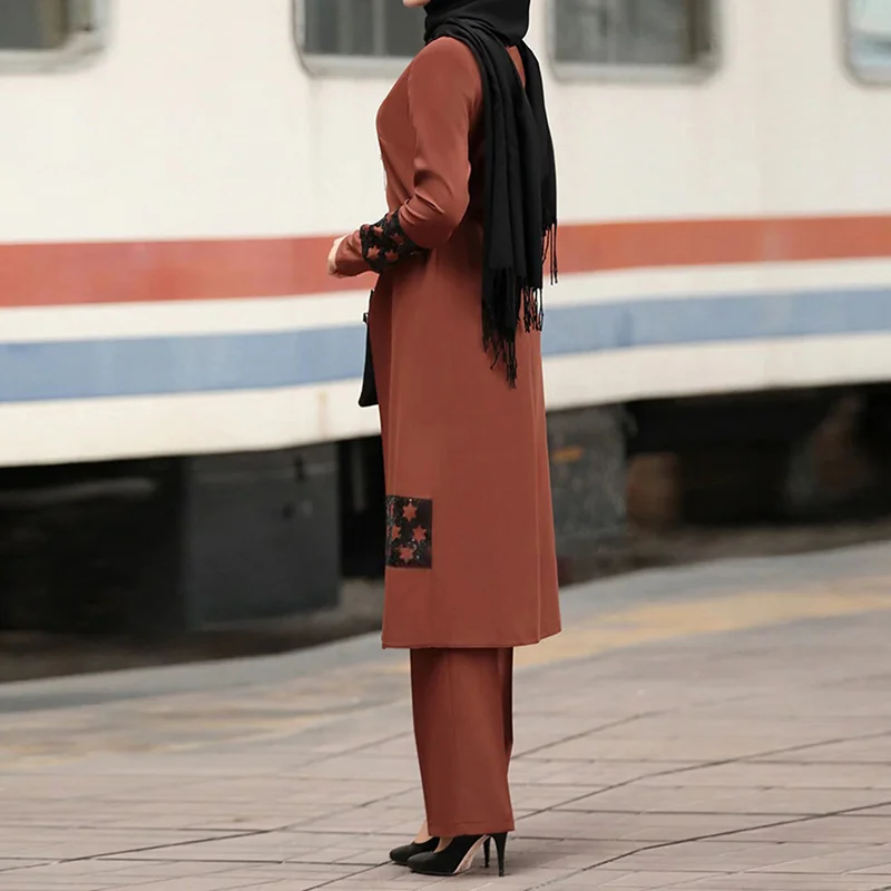 Модные мусульманские женские брюки костюм 2021 Abaya Арабская Саудовская Аравия