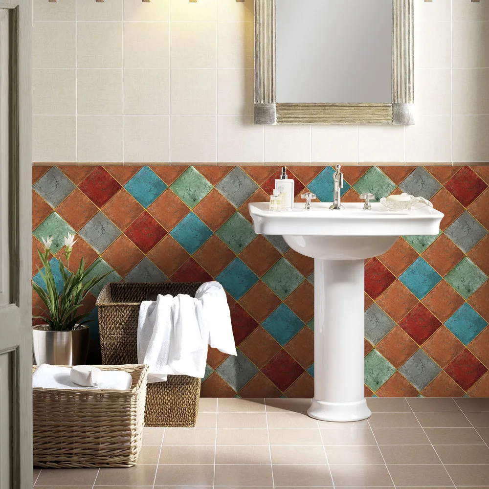 1 рулон самоклеющиеся плитка художественная Наклейка на стену Стикеры Кухня