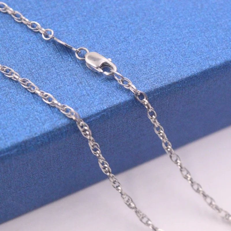

Real Platinum 950 Necklace Women's Collar Chain Female 2mm Simple Thin Link 45cm Gift Neckalce Jewellery 18''L