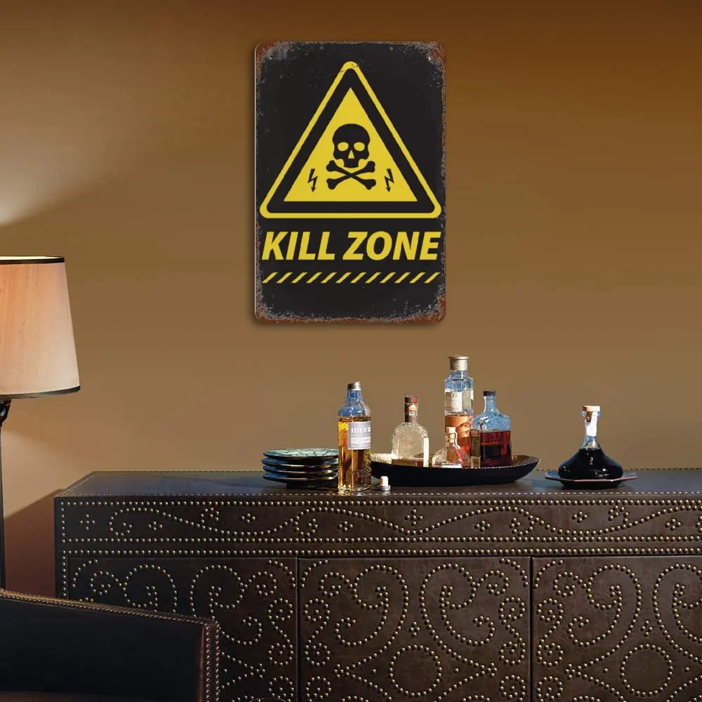 

Gaming Warning Killzone Printed Vintage Metal Poster Home Pub Bar Garage Wall Decoration Tin Sign Plaque Decor