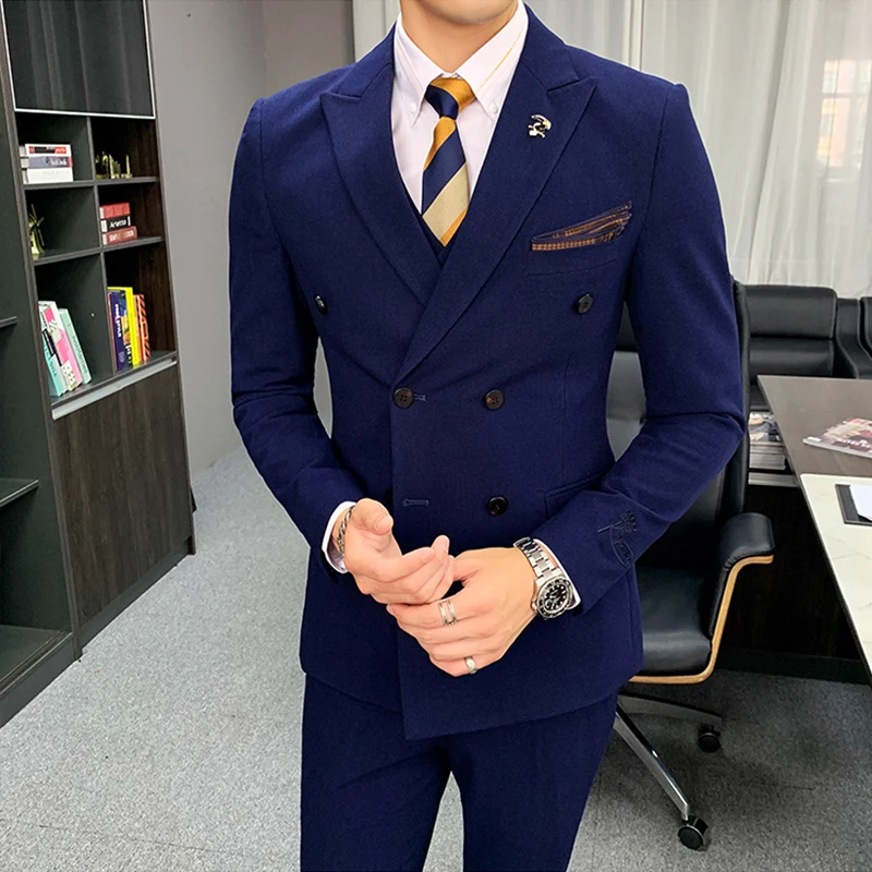 Азиатский sizeNew Новое поступление 2019 новый модный мужской костюм из трех