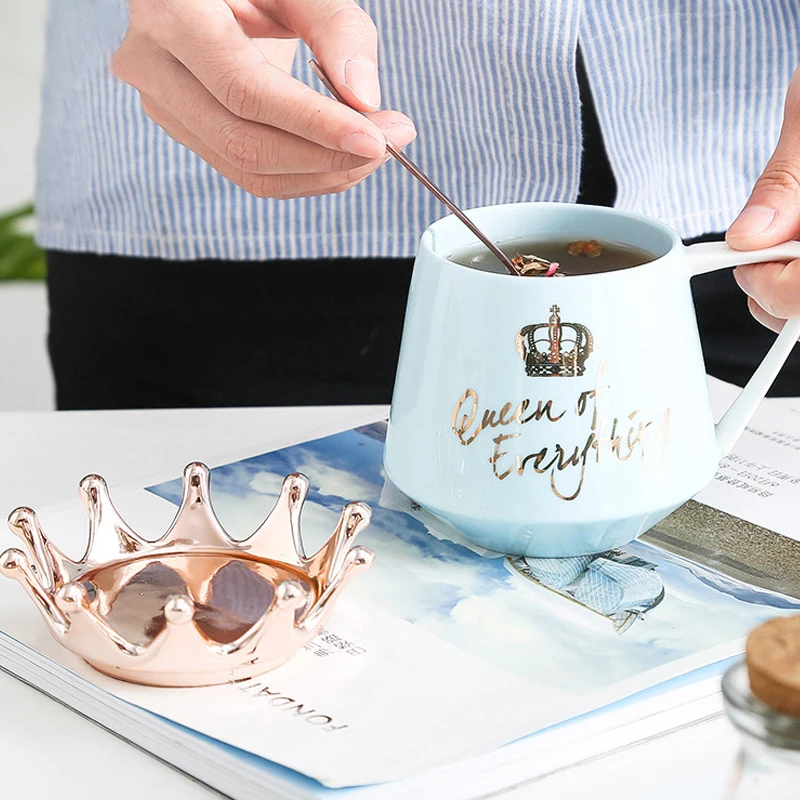 Креативная керамическая кружка в виде короны розовая Милая скандинавском стиле