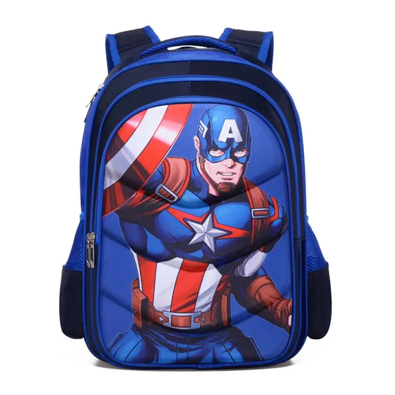 Школьный рюкзак для начальной школы с 3D рисунком Капитана Америка мальчиков и