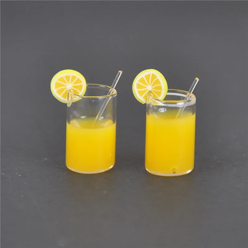 

1/2PCS 1:12 Dollhouse Mini Lemon Milk Tea Water Fruit Cup Miniature Dollhouse Accessories Cups Toy Decoration Gifts Wholesale