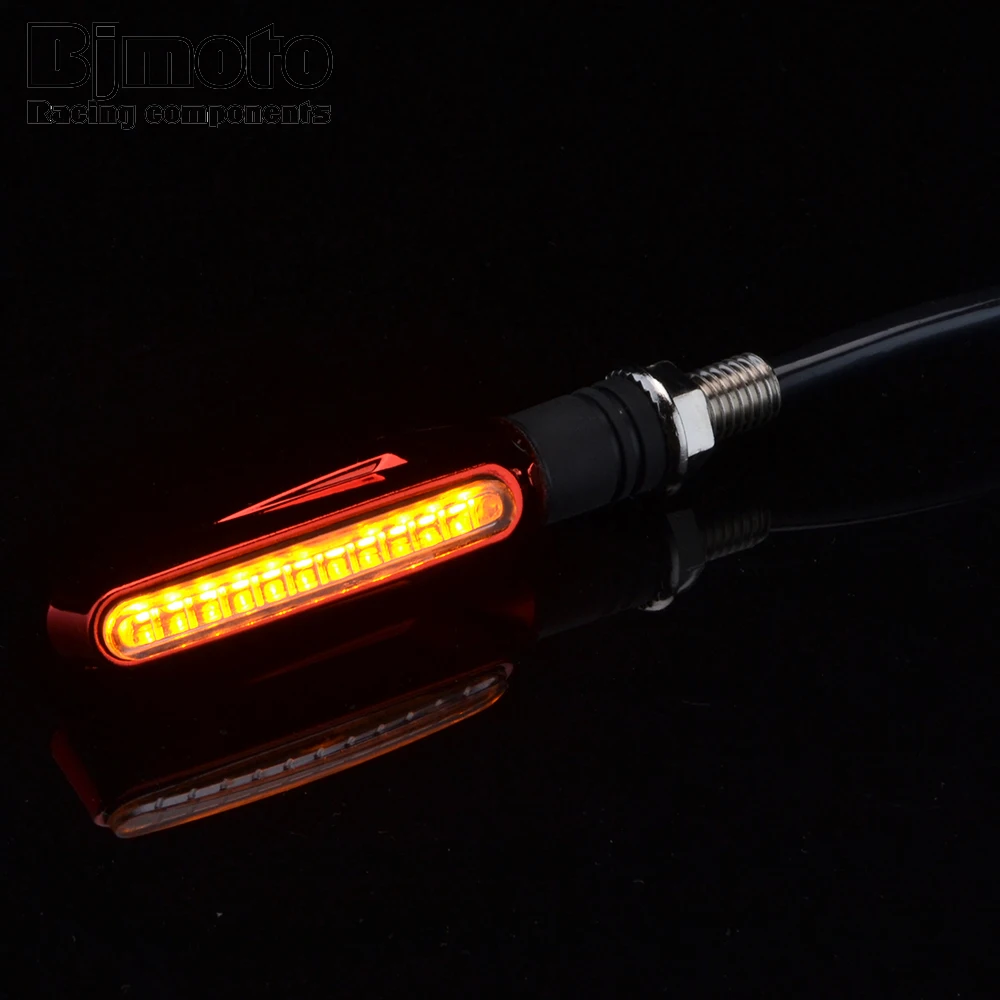 

BJMOTO Pair Motorcycle Turn Signal Light Water Flowing Turn Signals Indicators Universal Blinkers Flashers for Honda GROM MSX1