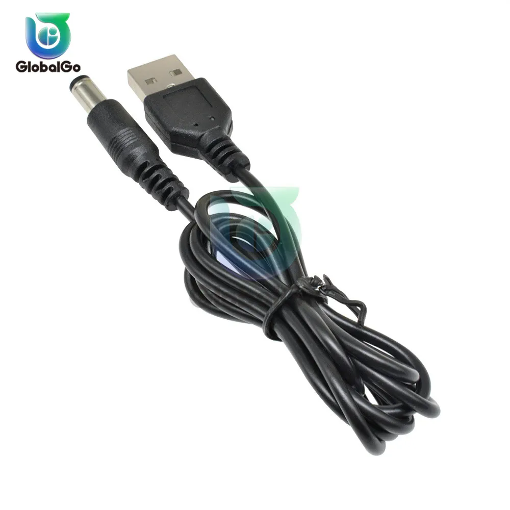 USB 2.0 to DC Power Connector Adapter Cable 5.5mm X2.1mm 5.5X2.1 Mini Charging Line Long 80CM | Строительство и ремонт