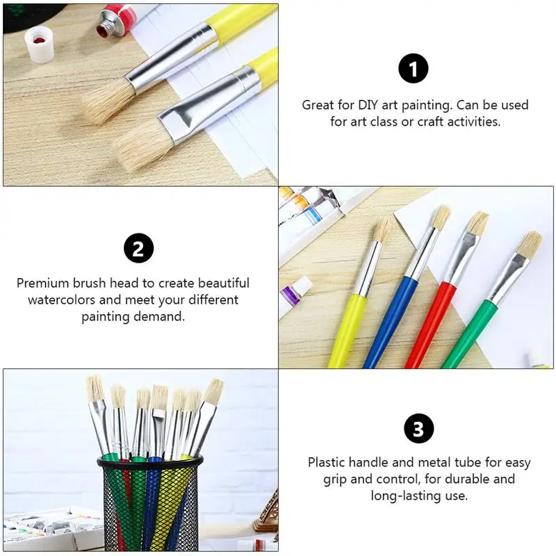 

16 Pcs DIY Painting Brushes Children's Paints Brushes Kids Paint Brush Set