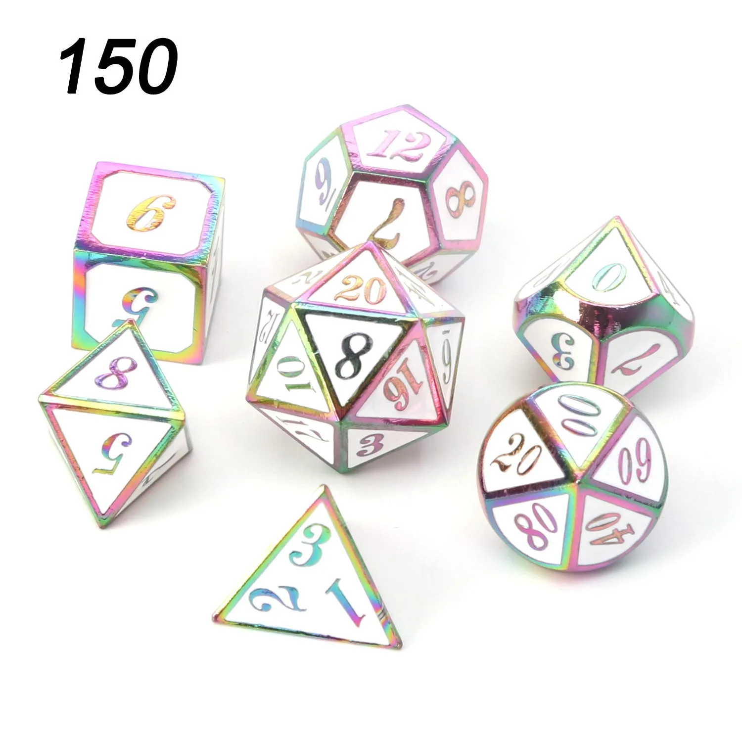 150 Chengshuo игральные кости DND Металл РГП набор многогранных подземелья и дракон черный настольные игры цинковый сплав цифровые кости шаблон d12 d20 - Цвет: 150