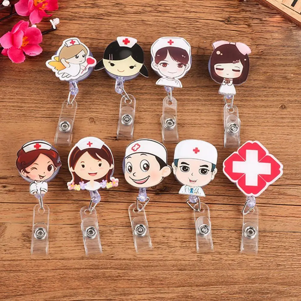 1 шт. мультяшный Мини Выдвижной Значок катушка доктор медсестра Ремешки ID Имя