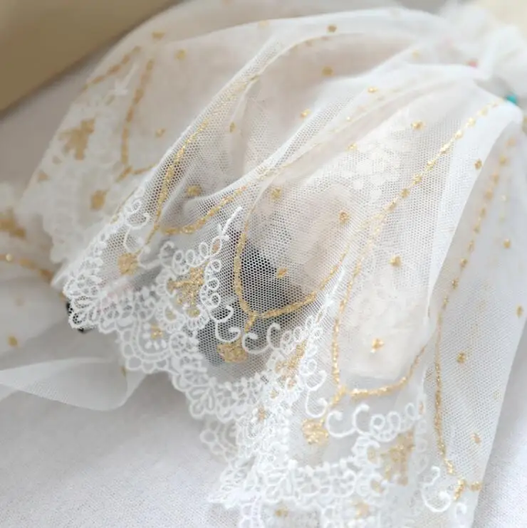 Роскошная горячая Распродажа 1 метр золотого кружева и ткани для вышивки 21 5 см