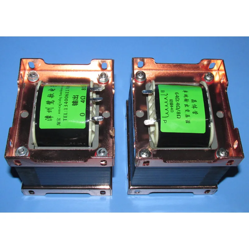 

64Ω: 4Ω / 8Ω transistor single-ended output transformer, power 25W, primary current 1A, EI76x40 iron core.