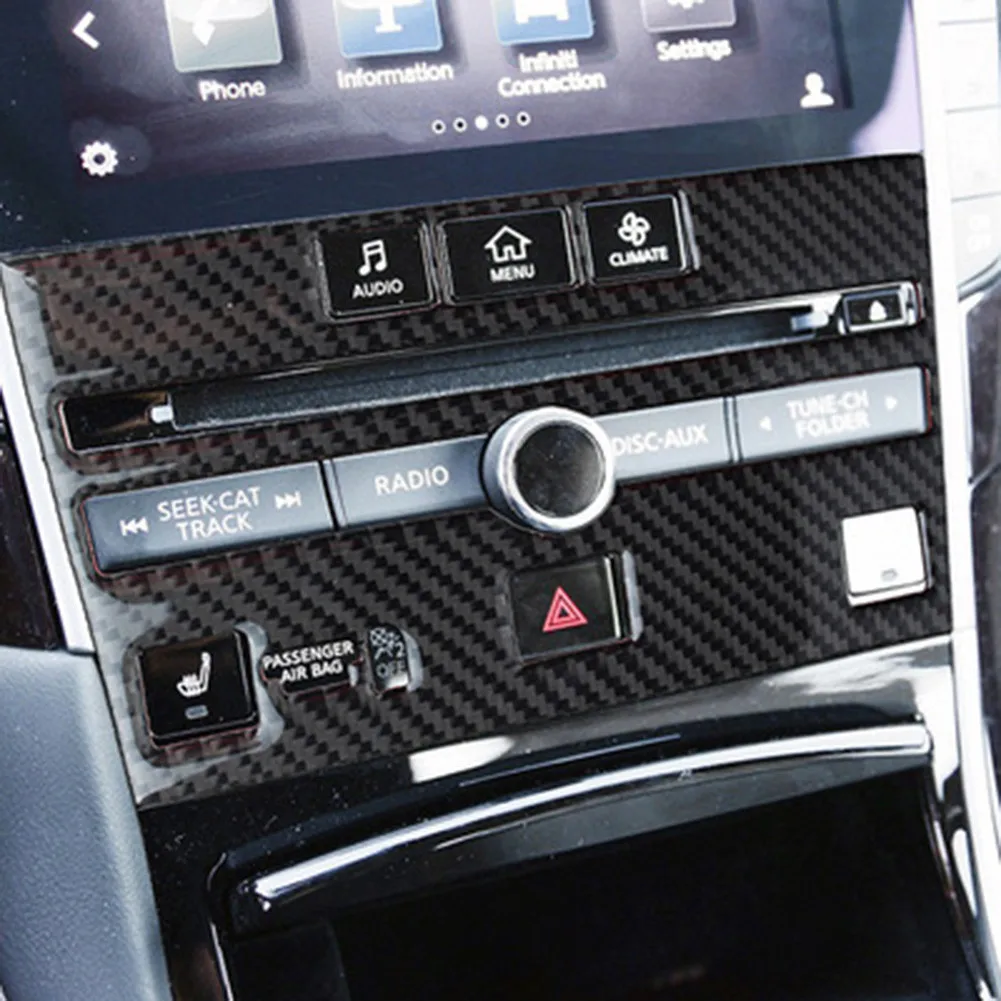 

Carbon Fiber Interior CD Panel Frame Trim Cover For Infiniti Q50 Q60 2014-2019 Decoration Stickers