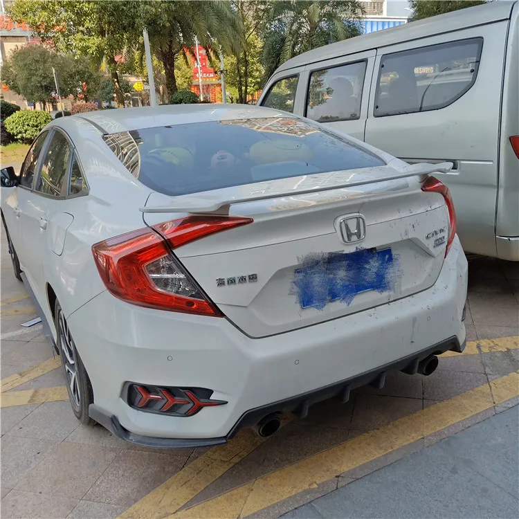 Спойлер для заднего крыла автомобиля черный спойлер Honda Civic 2016 2017 2018 высокого