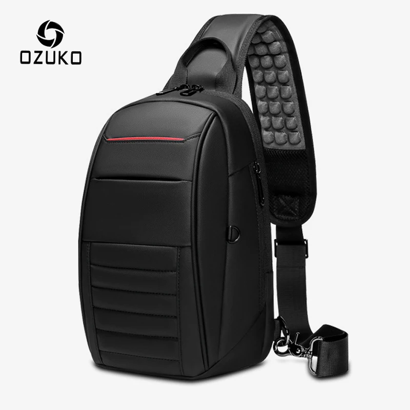 Многофункциональная мужская сумка через плечо OZUKO с USB зарядкой повседневный