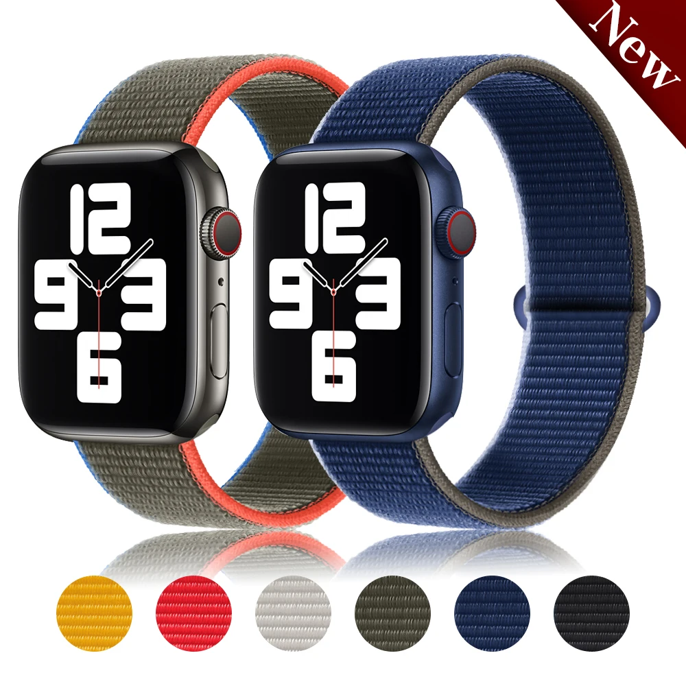 

Ремешок нейлоновый для Apple Watch band 44 мм 40 мм 42 мм 38 мм, браслет для смарт-часов iWatch Series 4 5 SE 6