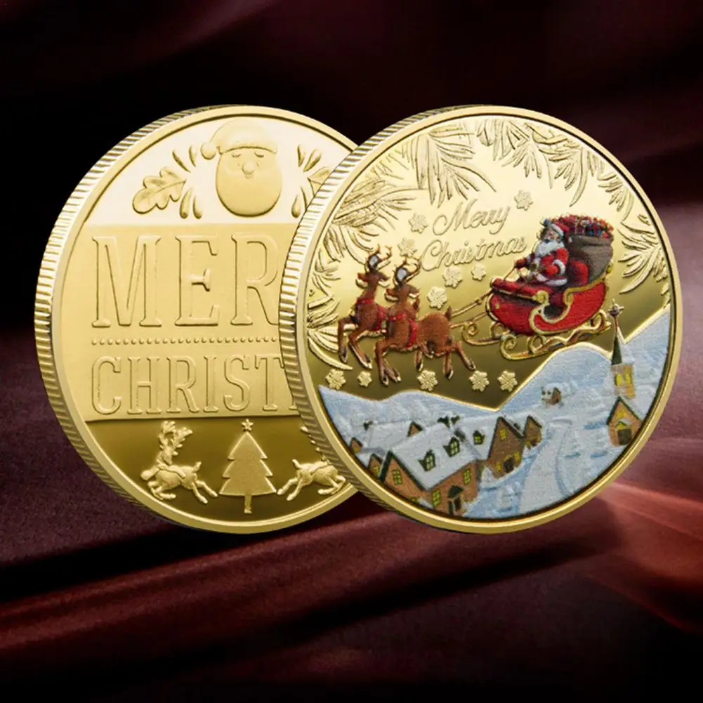 

1 шт., монета с надписью «Merry Christmas»