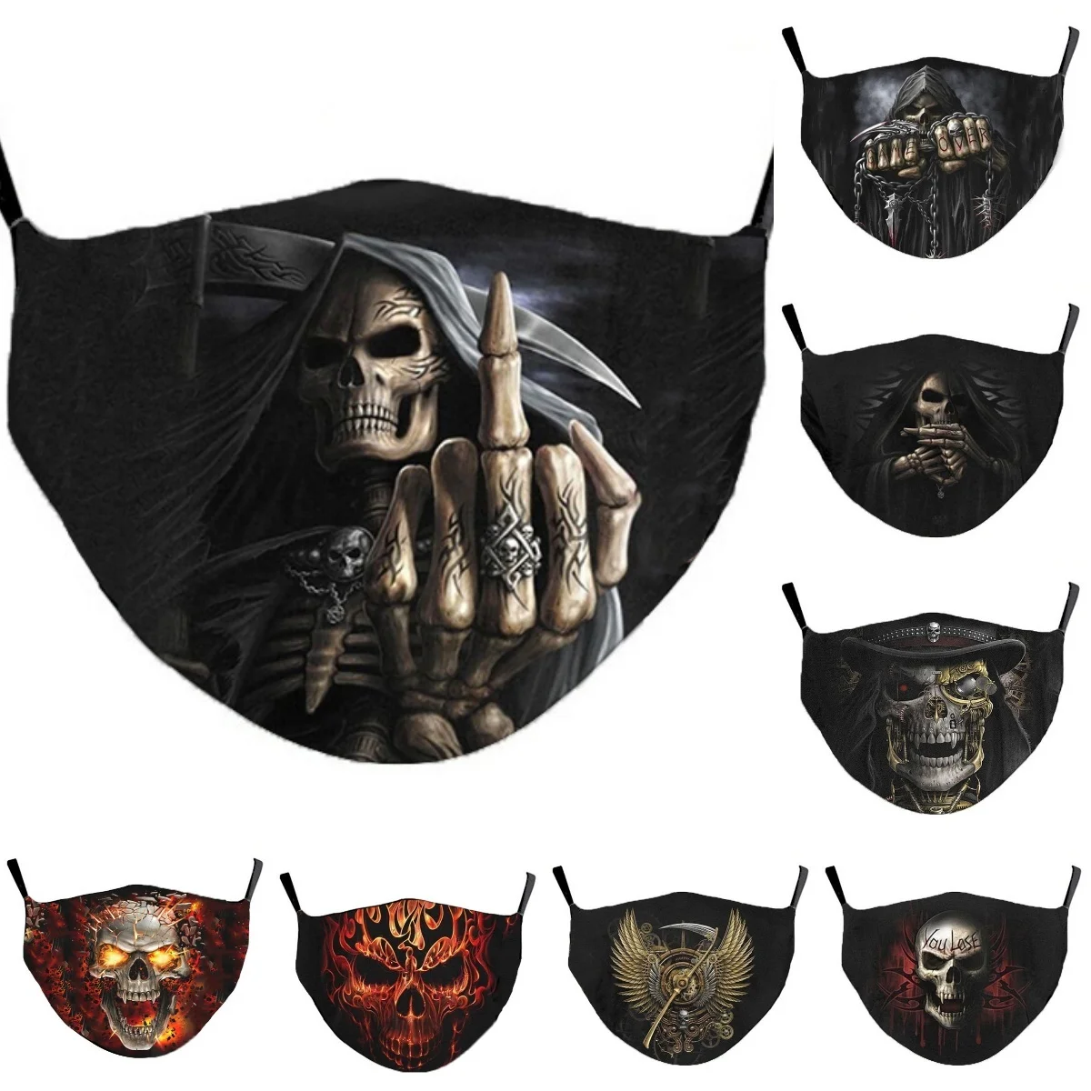 Череп Панк пистолет Готический бог смерти темная Мода 3D Печатный смешной унисекс