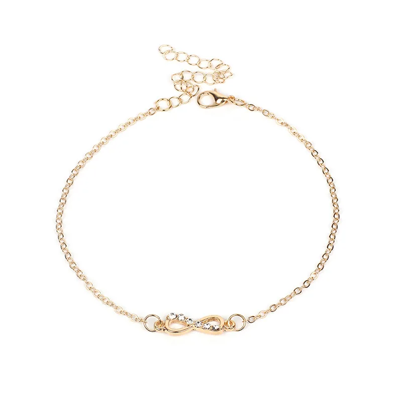 Женское колье-чокер с буквой 8 циркониевое ожерелье бесконечным плетением