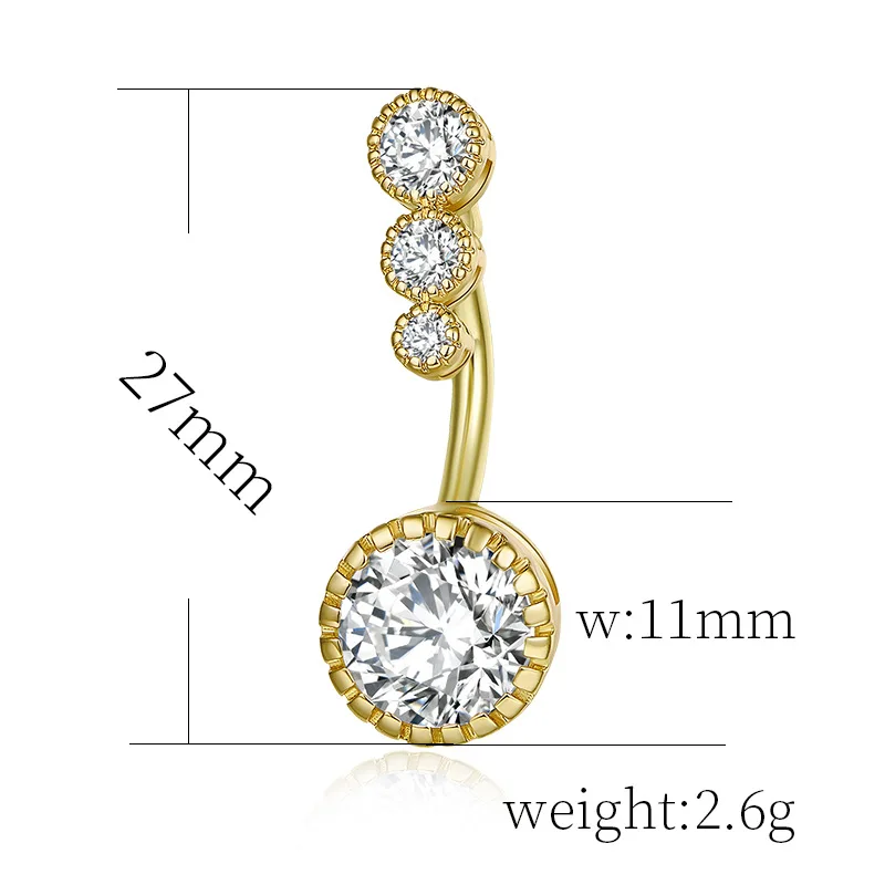 

1pc New Crystal Fashion Surgical Stainless Steel Navel Piercing Belly Button Rings Belly Piercing Body Jewely Accessories Ring