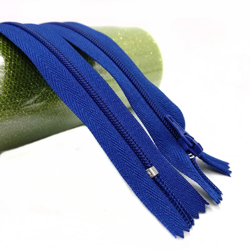 Darkblue 2pcs 20 см смолы невидимые молнии фиолетовый оранжевый зеленый черный DIY нейлон катушки молнии для швейной одежды 2 шт./лот - Цвет: Darkblue 2pcs