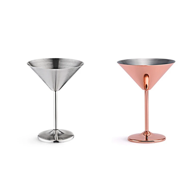 

Stainless Steel Martini Cocktail Glass High Base Wine Glass Unbreakable Wine Glass Metal Bar Champagne Glass