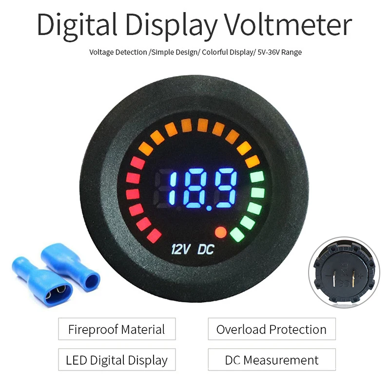 

Цифровой вольтметр Mayitr, водонепроницаемый измеритель напряжения для автомобилей и мотоциклов, 12 В постоянного тока, с синей светодиодной панелью, 1 шт.