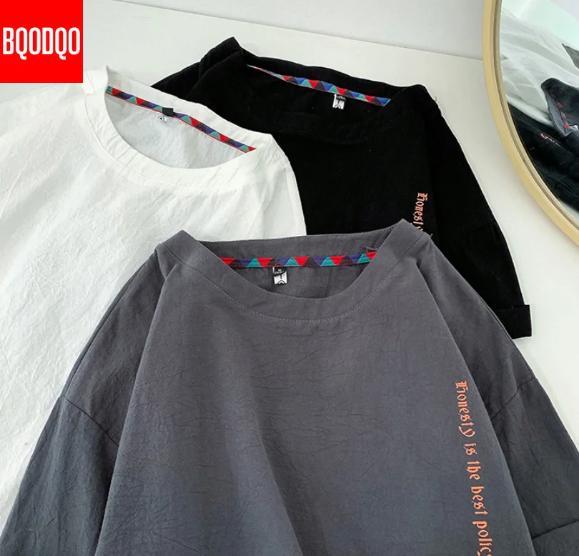Забавные Мужские футболки в стиле хип-хоп Харадзюку 5XL с коротким рукавом и круглым вырезом, футболки японского размера плюс, мужские Модные свободные повседневные футболки