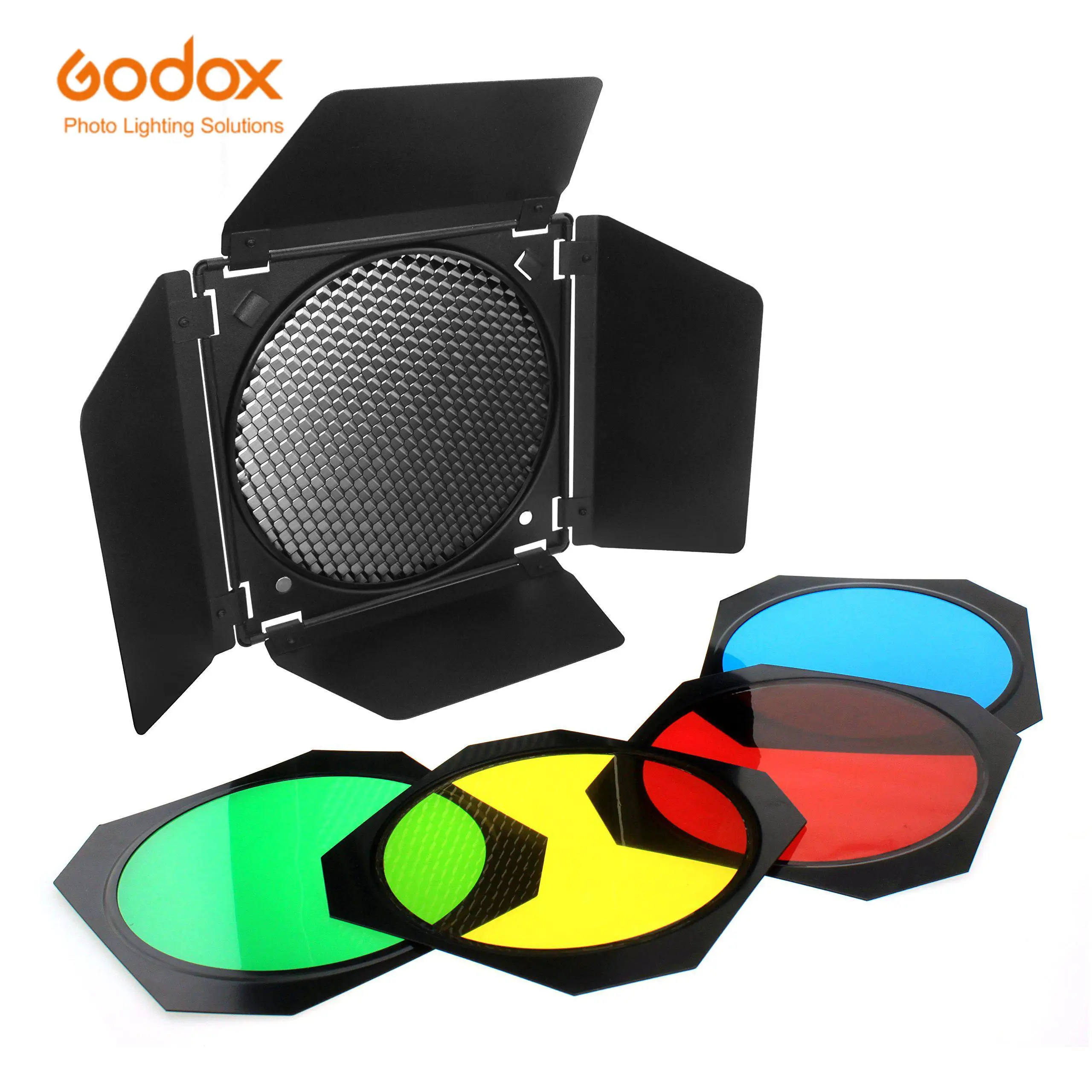 

Godox BD-04 Barn Door Barndoor Honeycomb 4 Color Gel Filters for 7 Inch Standard Reflector for GODOX SL60W SL150II SK400II