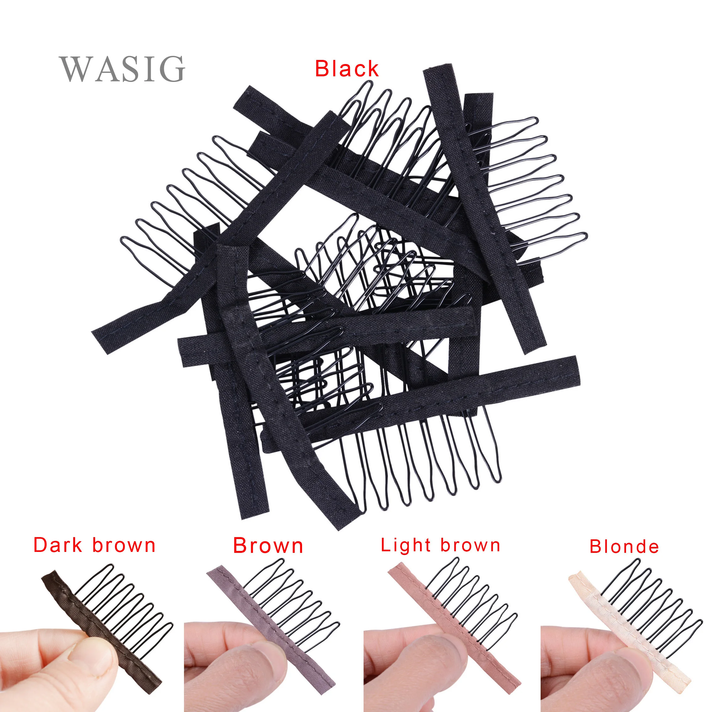 Прочные гребни для парика стальные зажимы волос 7 зубьев из полиэстера 24 шт./Лот 5