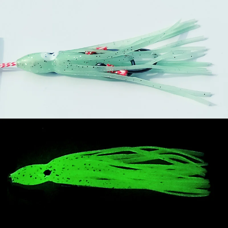 

130g/100g/80g Lumious Glow Bottom jig Jig head with fishing lure skirt lead jig lead fish jigging lure