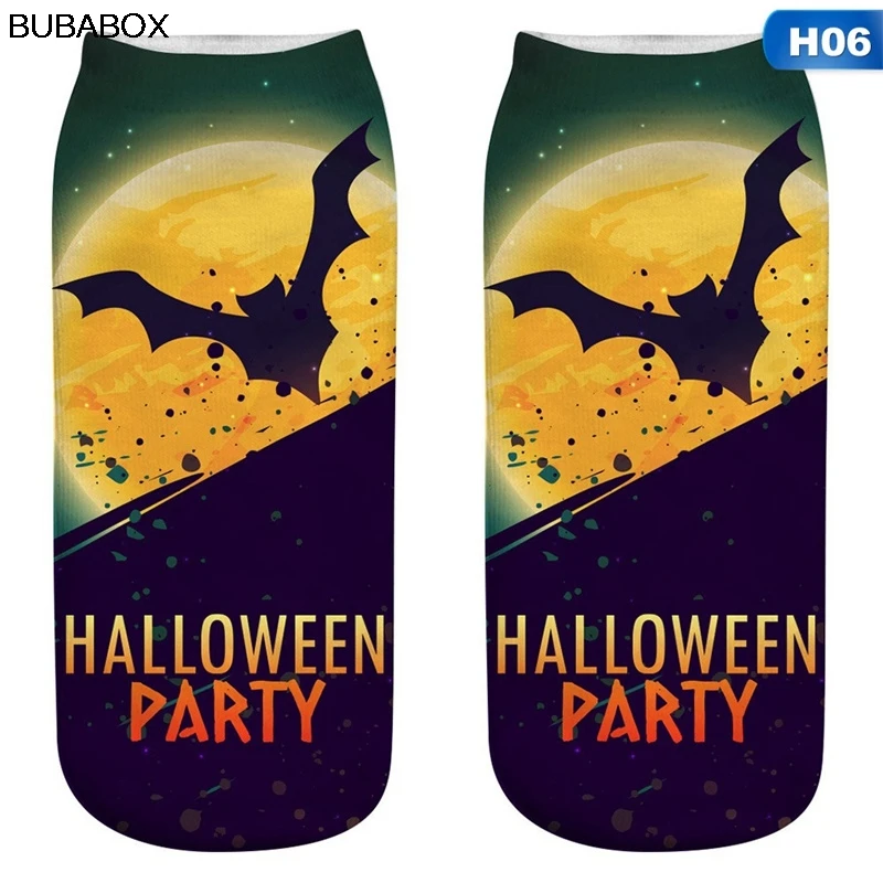 Новинка 2020 носки на Хэллоуин Женские Смешные с веселым принтом замка тыквы